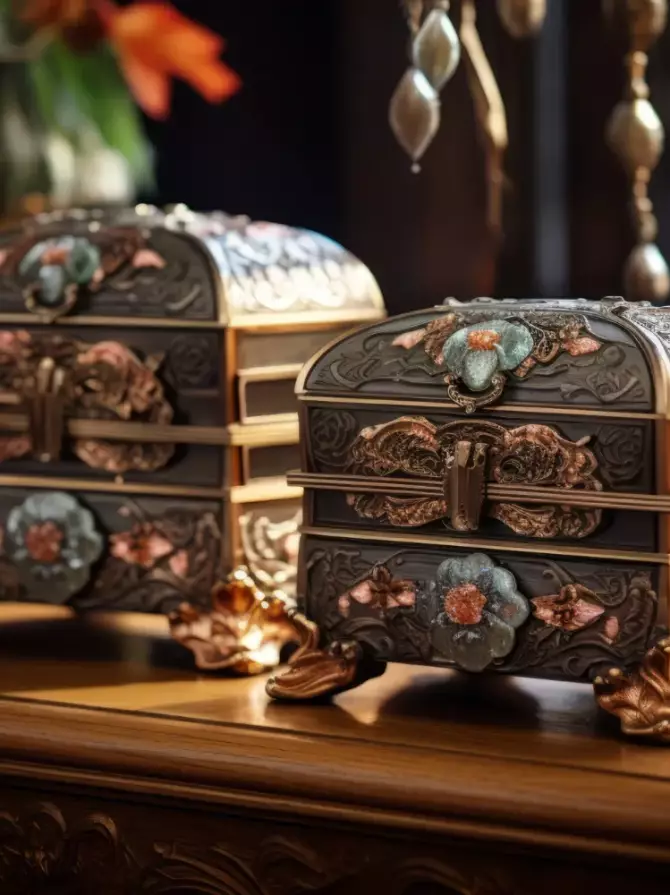 pair-of-decorative-filigree-and-gemstone-jewelry-chests